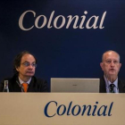 El consejero delegado de Colonial, Pere Viñolas (izq.), y el presidente, Juan José Brugera (dcha.).-JOAN PUIG (ARCHIVO)