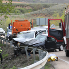 Imagen de un accidente en Almazán que se cobró la vida de dos personas.-ICAL