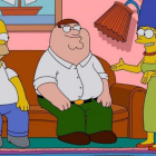 Imagen del episodio especial 'crossover' que emite Neox,m con los protagonistas de las series animadas 'Los Simpson' y 'Padre de familia'.-