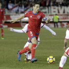 Íñigo Pérez en el partido ante el Rayo Vallecano en Los Pajaritos.-Luis Ángel Tejedor