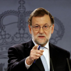 El presidente del Gobierno en funciones, Mariano Rajoy, en una comparecencia reciente en La Moncloa-JUAN MANUEL PRATS
