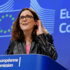 La comisaria europea de Comercio, Cecilia Malmstrom.-EFE / OLIVIER HOSLET
