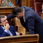 Aitor Rufián y Gabriel Rufián, este martes en el Congreso.-EFE