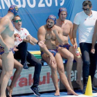 Jugadores de la selección española de waterpolo.-EFE / ANTONIO BAT
