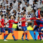 Los jugadores del CSKA de Moscú celebran el gol de Arnór Sigurdsson.-EFE