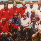 Veteranos del Almazán que se reunían en 2017 con motivo del cincuenta aniversario del club. HDS
