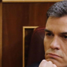 Sánchez, durante su fallido debate de investidura, el pasado 4 de marzo.-AGUSTÍN CATALÁN