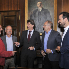 Amancio Martínez, Roberto Coca, Carlos Martínez, José Luis López Cerrón y Ángel Hernández durante la presentación del Nacional.-VALENTÍN GUISANDE