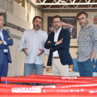 Enrique Sánchez-Guijo, Javier Muñoz, Rafael Medina y Ramón Martínez ayer durante la visita al CAEP. JCYL