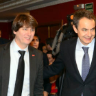 Mínguez y Zapatero, ayer en Soria. / ÁLVARO MARTÍNEZ-