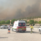 Cruz Roja atiende a los desalojados por el incendio. CRUZ ROJA BURGOS