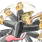 Viñeta sobre el veto de Trump.-