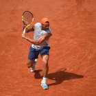 Rafa Nadal, en un entrenamiento en Roland Garros.-