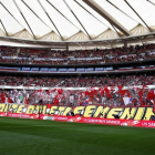 Imagen de la grada del Wanda Metropolitano, en el partido femenino entre el Atlético y el Barça.-EFE