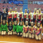 Las integrantes del C.G. Duero que el pasado sábado compitieron en el Nacional de Bilbao.-Club de Gimnasia Duero