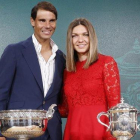 Rafael Nadal y Simona Halep, en la presentación de Roland Garros-2019, el pasado jueves, 23 de mayo.-MICHEL EULER (AP)