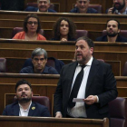 El líder de ERC, Oriol Junqueras, en el Congreso durante la constitución de las Cortes.-DAVID CASTRO