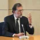 Imagen capturada de la señal de vídeo institucional de Mariano Rajoy mientras declara en la Audiencia Nacional.-RE EPP (EFE)