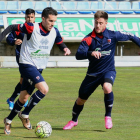 Julio Álvarez, Gaztañaga, Ciria y Jorge Díaz en un entrenamiento de esta semana-Álvaro Martínez