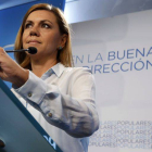 La número dos del PP, María Dolores de Cospedal, en rueda de prensa.-Foto: JUAN MANUEL PRATS