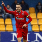 Julio Álvarez celebra uno de los goles que marcó en Alcorcón.-LFP