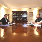 Juan Rosell (CEOE), Antonio Garamendi (CEPYME), José María Álvarez (UGT) y Unai Sordo (CCOO), durante una reunión en junio pasado.-DAVID CASTRO