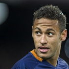 Neymar, durante el derbi copero con el Espanyol en el Camp Nou.-