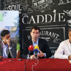 Fernando López, de la Federación Regional, Xavi Guibelalde, de la Nacional, y Fernando García, de Golf Soria.-MARIO TEJEDOR