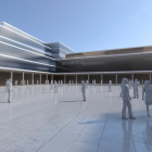 Recreación de los volúmenes de la futura plaza interior en las traseras de la Audiencia.-HDS