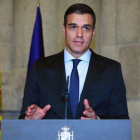 El presidente del Gobierno, Pedro Sánchez, durante la recepción de bienvenida celebrada con motivo de Fitur, ayer en Madrid.-ÁNGEL DÍAZ (EFE)