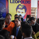 Juan Guaidó en un acto con motivo de la detención de opositor Leopoldo López, actualmente preso.-AFP