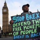 Un manifestante contra el 'brexit' y a favor de la libre circulación.-AFP
