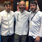 Los tres cocineros sorianos participantes en la última jornada de San Sebastián Gastronomika.-HDS