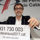 Benedito, en la presentación del anuncio del voto de censura.-MARC CASANOVAS