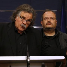 Los diputados de ERC, Joan Tardá y Joan Olòriz, en rueda de prensa.-DAVID CASTRO