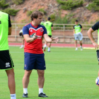 Arrasate da indicaciones a sus jugadores en un entrenamiento de esta semana.-Álvaro Martínez