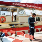 Òscar Camps, fundador y director de Proactiva Open Arms, antes de la rueda de prensa que se ha celebrado este jueves en Badalona.-MARTA PÉREZ