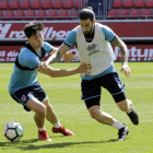 Markel y Mateu en el entreno de esta semana celebrado en el estadio de Los Pajaritos.-Luis Ángel Tejedor
