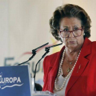 La alcaldesa y candidata del PP en Valencia, Rita Barberá, este miércoles en un desayuno informativo.-Foto: MIGUEL LORENZO