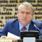 El actual presidente de RTVE, José Antonio Sánchez, en una comparecencia en la Comision Mixta de Control Parlamentario de la corporacion y sus sociedades.-FERNANDO VILLAR