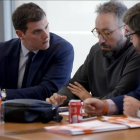 Albert Rivera, Juan Carlos Girauta y Fernando de Páramo, en una reunión de la ejecutiva de Ciudadanos.-JOSE LUIS ROCA