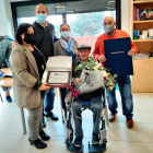 Aureliano Pinillos, agasajado en la celebración de su centenario en Duruelo de la Sierra. HDS