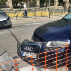 Accidente de tráfico este martes en la cuesta de la Dehesa Serena de Soria. MARIO TEJEDOR