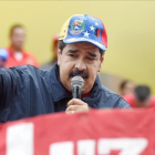 Maduro en la fiesta del Primero de Mayo en Caracas.-AFP / JUAN BARRETO