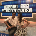 Jorge Fernández y Laura Moure son el presentador y la azafata del concurso 'La ruleta de la suerte', en Antena 3.-ATRESMEDIA
