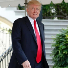 Donald Trump a las puertas de la Casa Blanca.-YURI GRIPAS / AFP