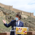 Fernández Mañueco tras la cumbre en la localidad aragonesa de Albarracín. ICAL