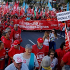 Manifestación de mayores por una pensiones dignas, esta mañana en Madrid.-EL PERIÓDICO