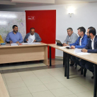 Romero, Muñoz, Rey, Antón, Encabo, Hernández y Delgado en la reunión de ayer.-MARIO TEJEDOR