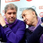 Los secretarios generales de CCOO, Unai Sordo, y UGT, Pepe Álvarez, durante su comparecencia en rueda de prensa antes de la manifestación con motivo del Primero de Mayo-CHEMA MOYA (EFE)